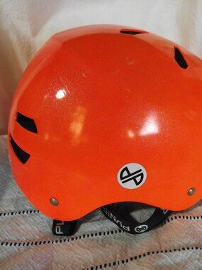 UNISEX MEDIUM BRIGHT ORANGE METALFLAKE “PUNISHER” BIKE HELMET